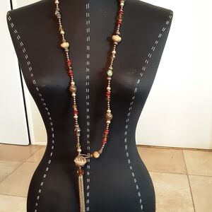 Bohemian Beaded Necklace with Tassel